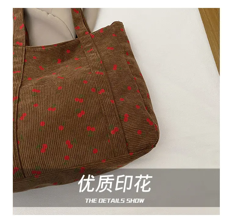 Women's Cherry Printed Shoulder Bag 2024 Winter New — feature 4