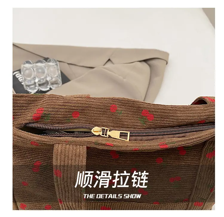 Women's Cherry Printed Shoulder Bag 2024 Winter New — feature 5