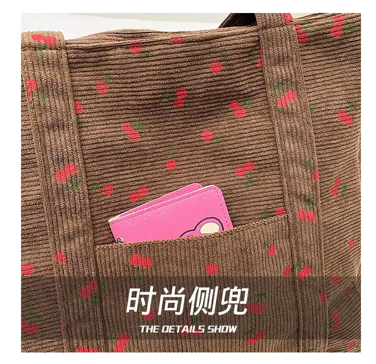 Women's Cherry Printed Shoulder Bag 2024 Winter New — feature 6