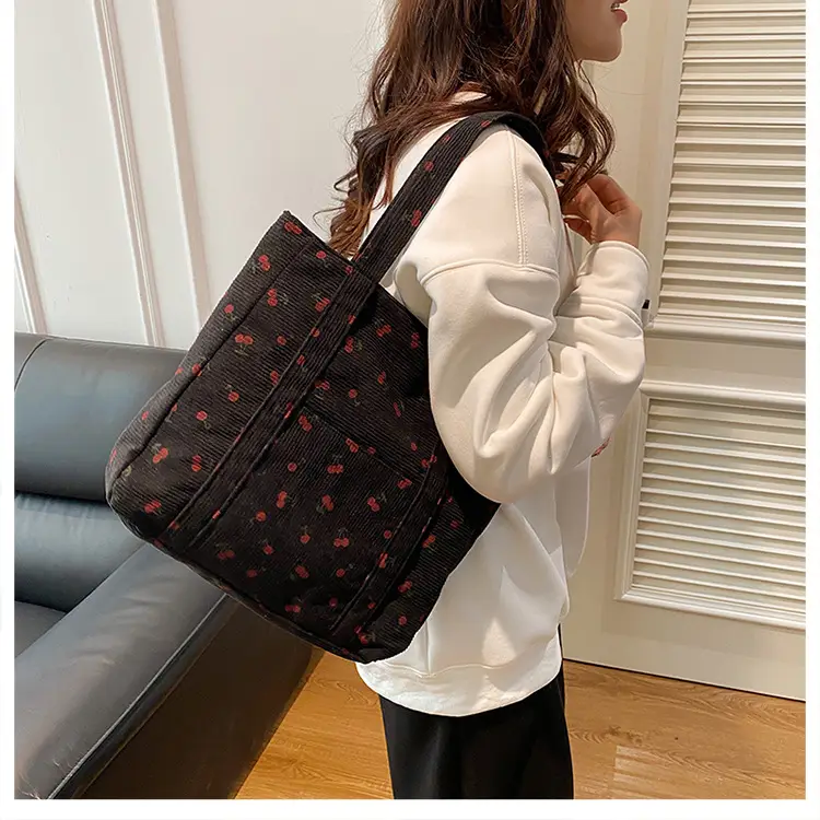 Women's Cherry Printed Shoulder Bag 2024 Winter New — feature 8