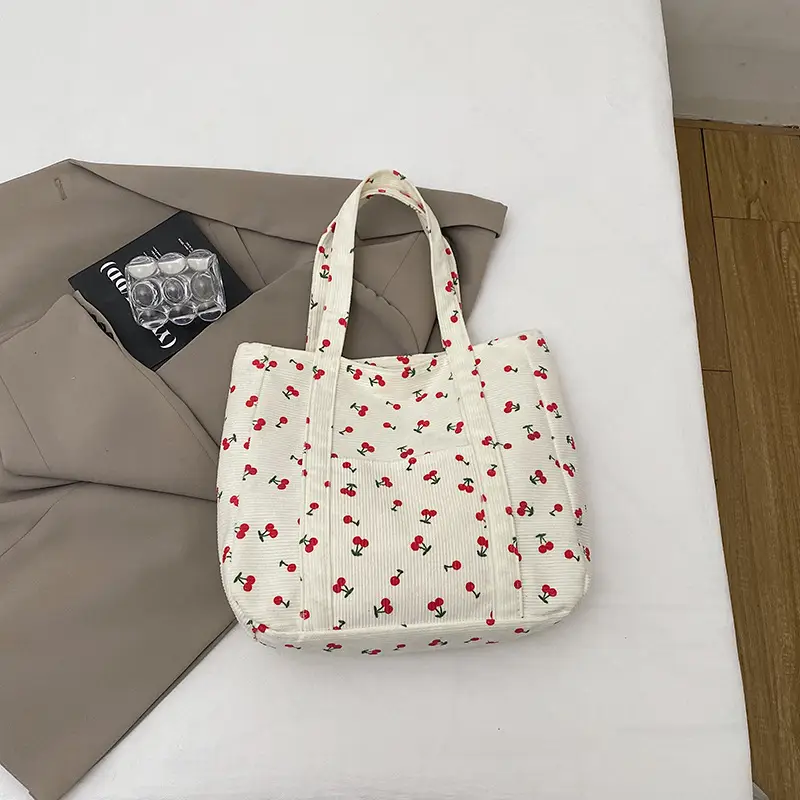 Women's Cherry Printed Shoulder Bag 2024 Winter New - Image 2