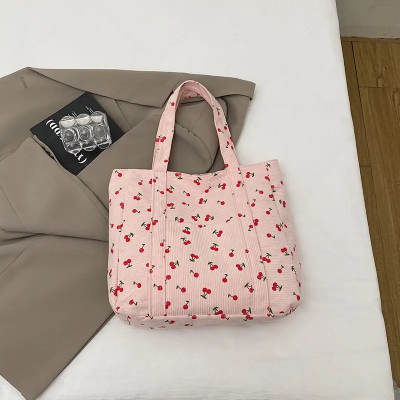 Women's Cherry Printed Shoulder Bag 2024 Winter New - Image 3