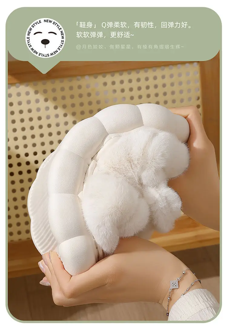 Cotton Slippers for Winter, Closed Heel, Suitable for Outdoor Wear, Indoor Home Use, Plush, Thickened, Warm Slippers, Women's Cotton Shoes Wholesale — feature 13