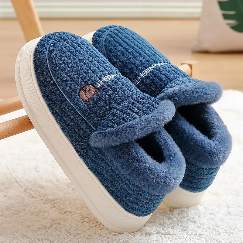 Cotton Slippers for Winter, Closed Heel, Suitable for Outdoor Wear, Indoor Home Use, Plush, Thickened, Warm Slippers, Women's Cotton Shoes Wholesale - Image 5