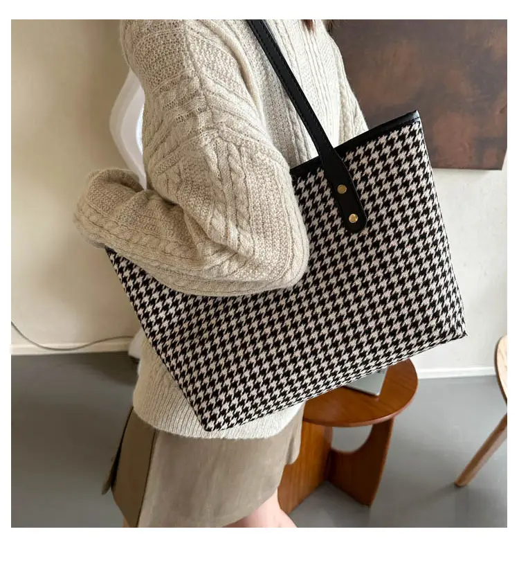 Retro Plaid Shoulder Tote Bag for Women — feature 11