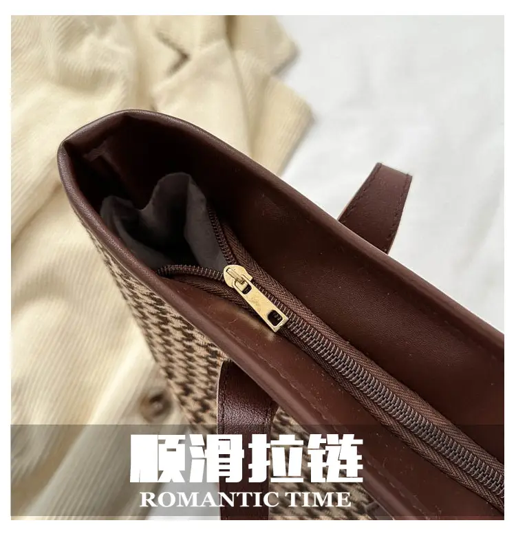 Retro Plaid Shoulder Tote Bag for Women — feature 4