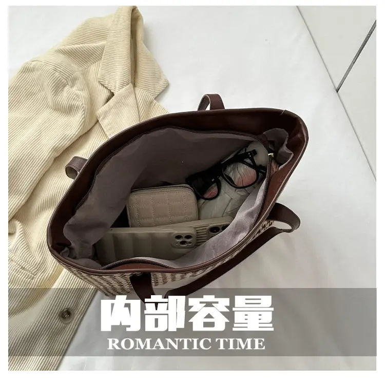 Retro Plaid Shoulder Tote Bag for Women — feature 5