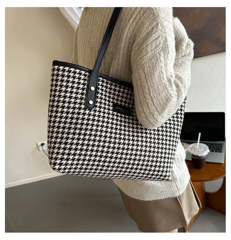 Retro Plaid Shoulder Tote Bag for Women — feature 8