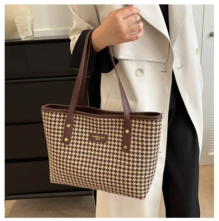 Retro Plaid Shoulder Tote Bag for Women — feature 9