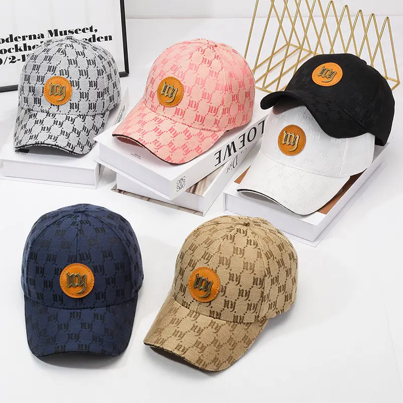 White Printed Baseball Cap with Logo for Men Women - Image 10