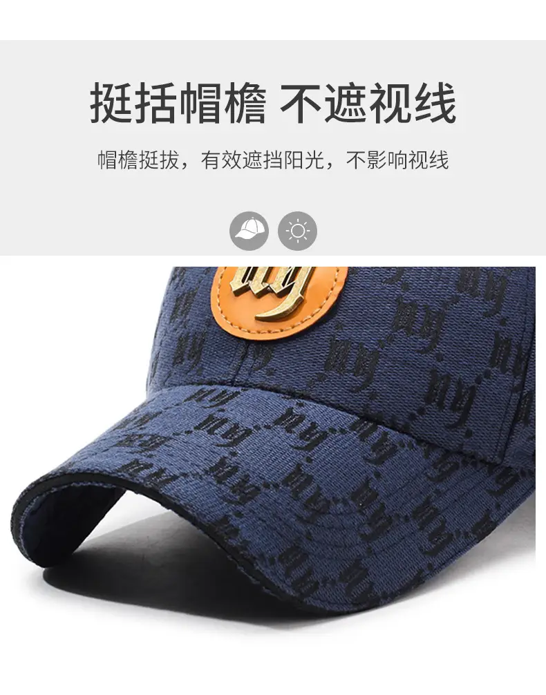 White Printed Baseball Cap with Logo for Men Women — feature 2