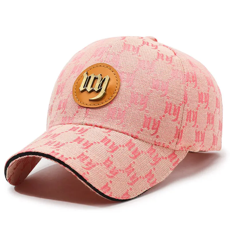 White Printed Baseball Cap with Logo for Men Women - Image 6