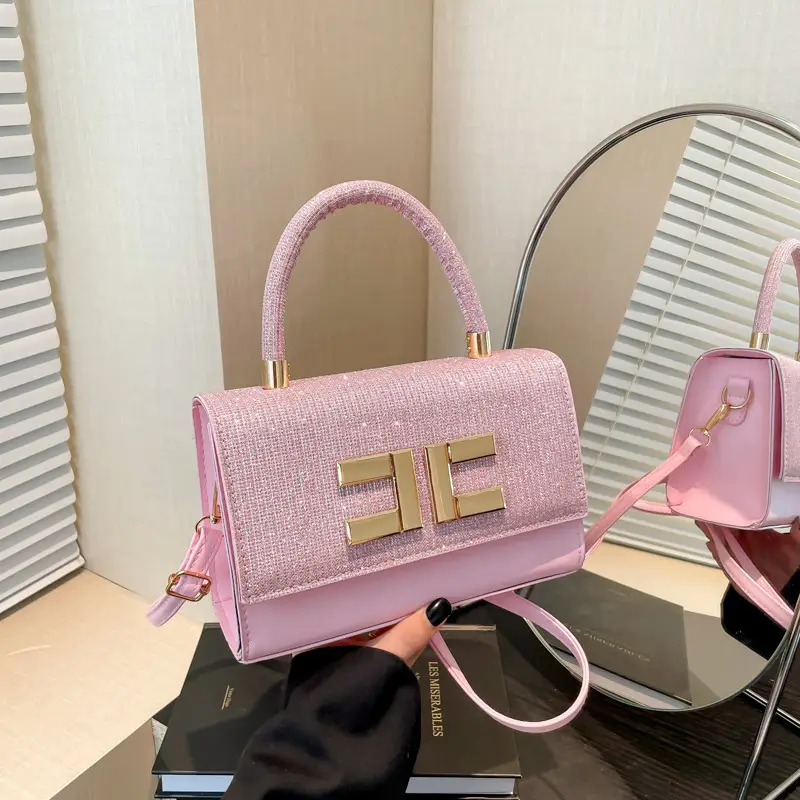 Pink Fendi Style Shoulder Crossbody Bag for Women - Image 7