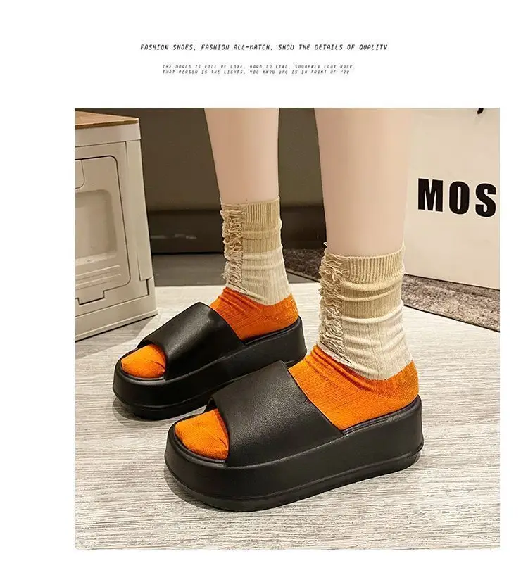 Thick-soled slippers women's high-end all-match women's shoes summer women's soft-soled not tired feet home men's eva non-slip — feature 18