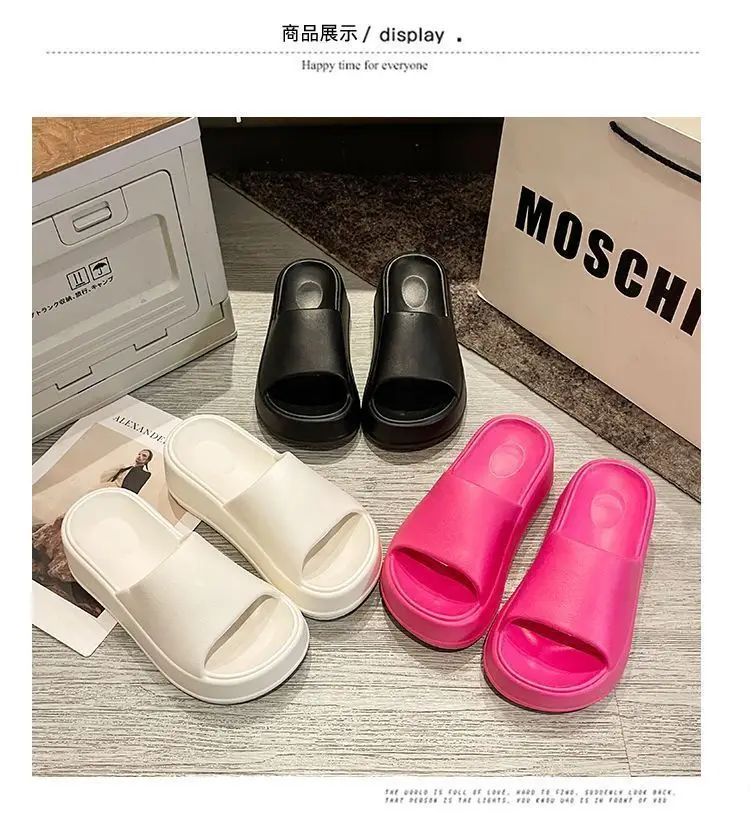 Thick-soled slippers women's high-end all-match women's shoes summer women's soft-soled not tired feet home men's eva non-slip — feature 32