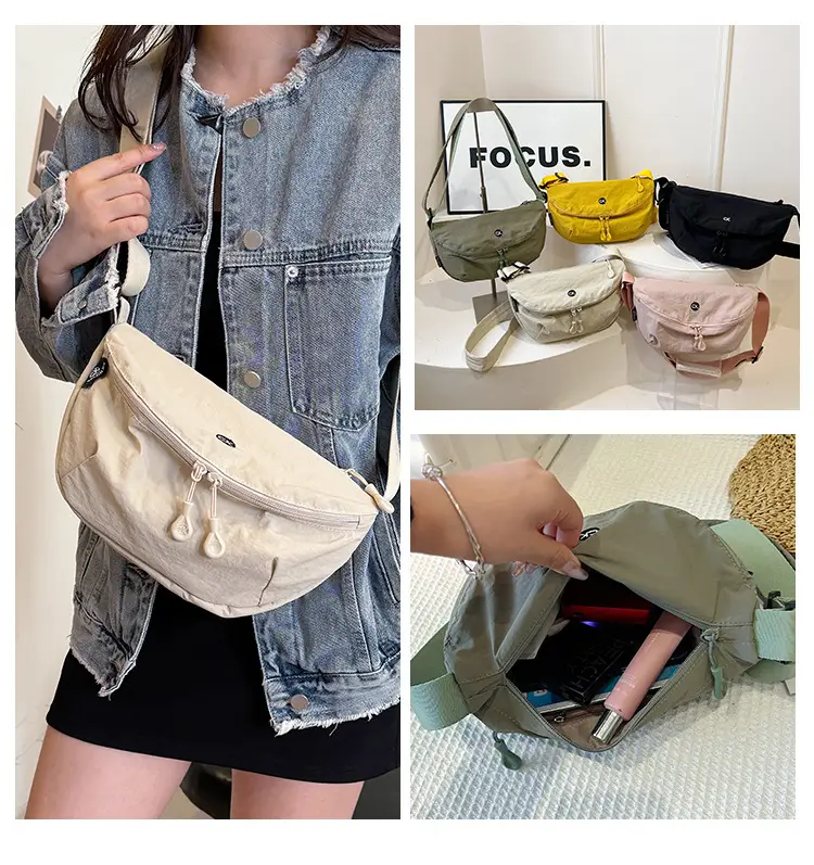 Ultra-light Portable Women's Shoulder Crossbody Bag Black — feature 14