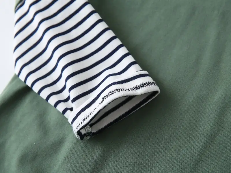 White Long Sleeve T-Shirt for Boys with Striped Sleeves — feature 10