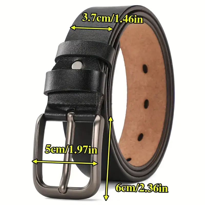 Men's Antique Cowhide Buckle Belt Brown - Image 5