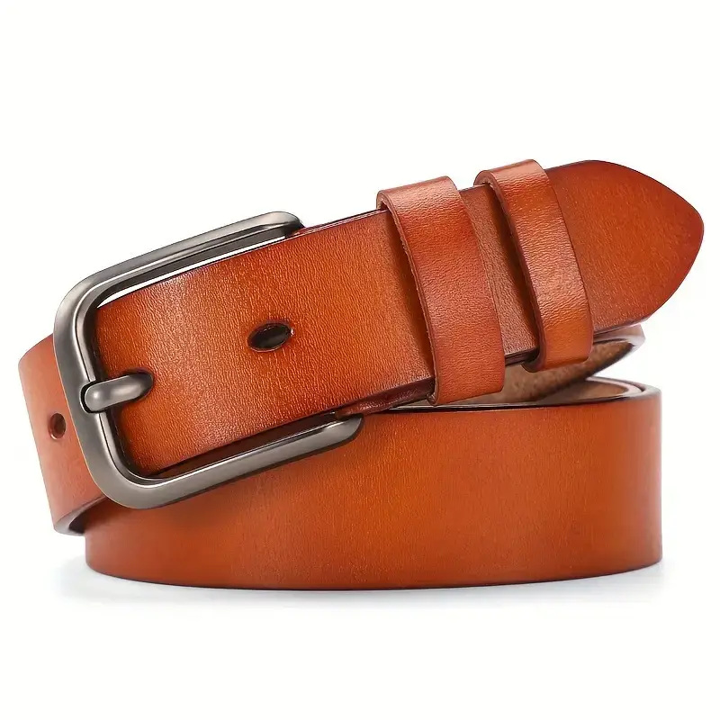 Men's Antique Cowhide Buckle Belt Brown - Image 6