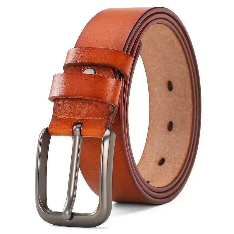 Men's Antique Cowhide Buckle Belt Brown - Image 2