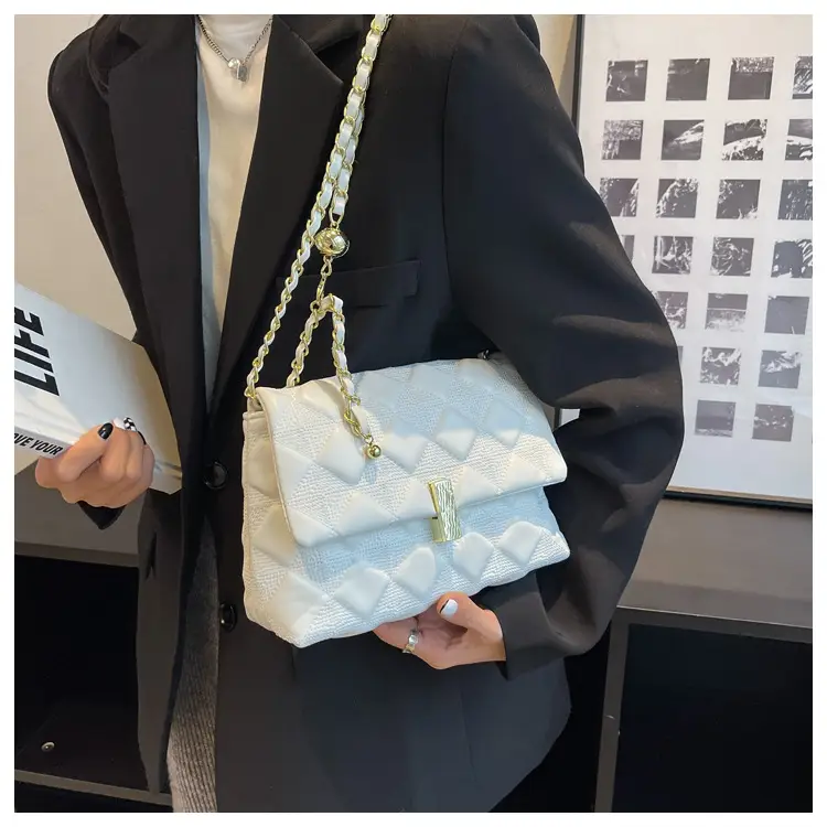 Black Rhomboid Chain Shoulder Bag for Women — feature 18