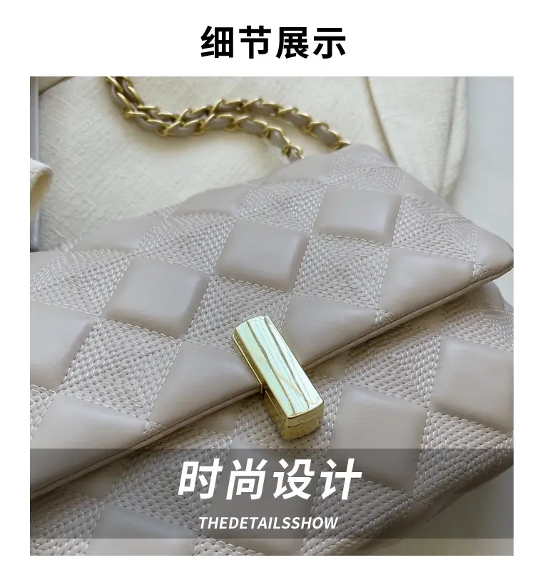 Black Rhomboid Chain Shoulder Bag for Women — feature 2