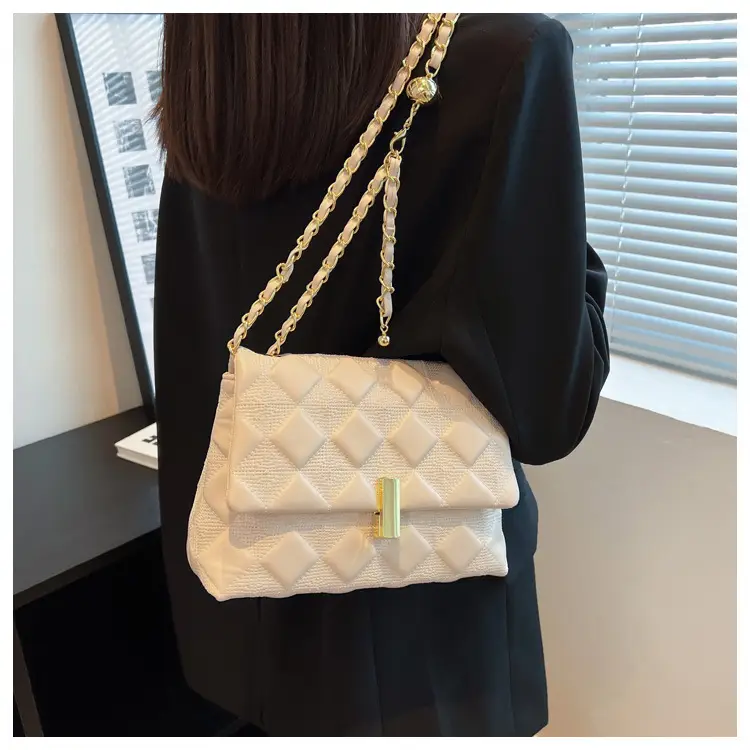 Black Rhomboid Chain Shoulder Bag for Women — feature 23