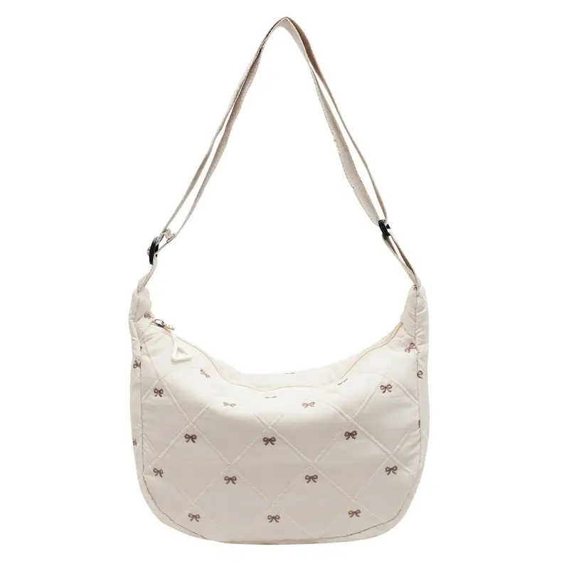 Autumn Winter Bow Cotton Padded Suit Bag for Women