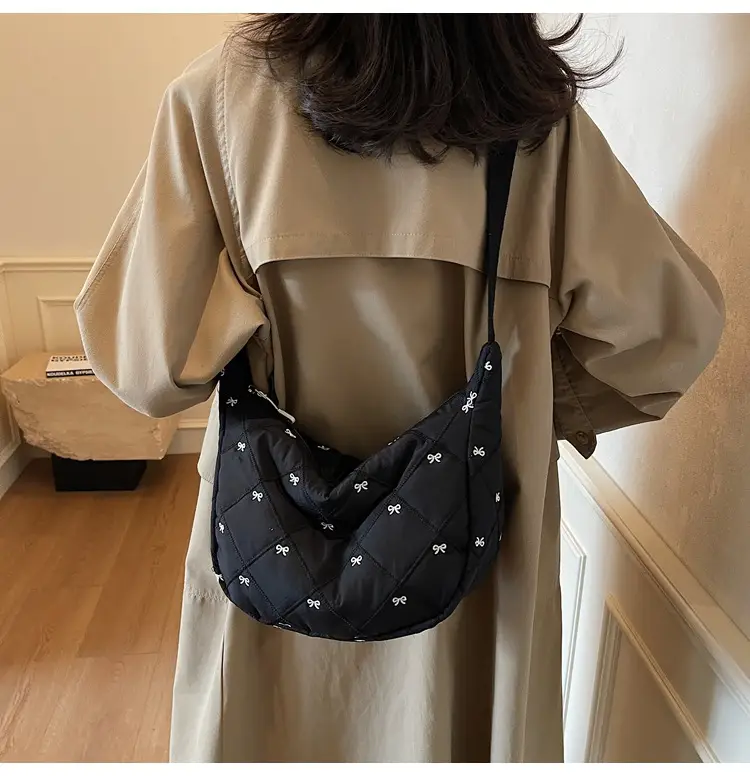 Autumn Winter Bow Cotton Padded Suit Bag for Women — feature 17