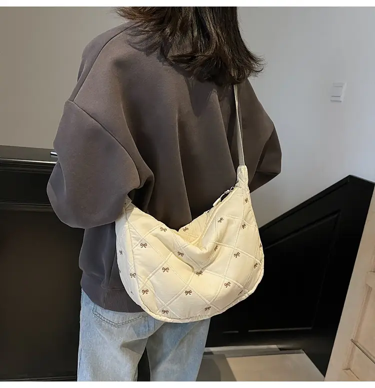 Autumn Winter Bow Cotton Padded Suit Bag for Women — feature 22