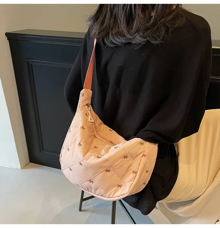 Autumn Winter Bow Cotton Padded Suit Bag for Women — feature 23