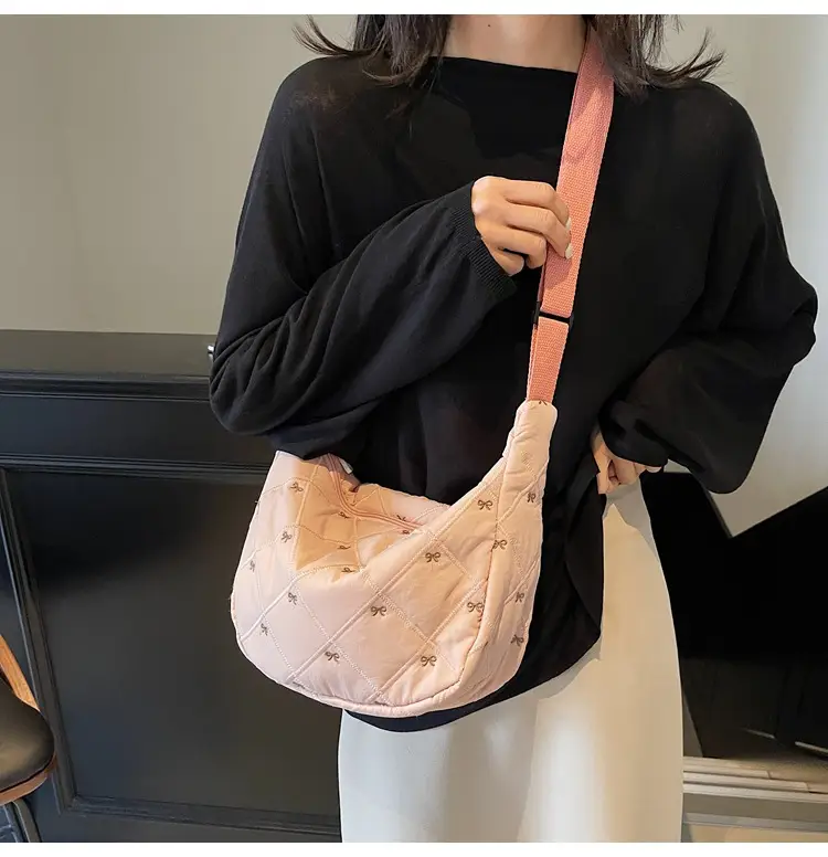 Autumn Winter Bow Cotton Padded Suit Bag for Women — feature 24