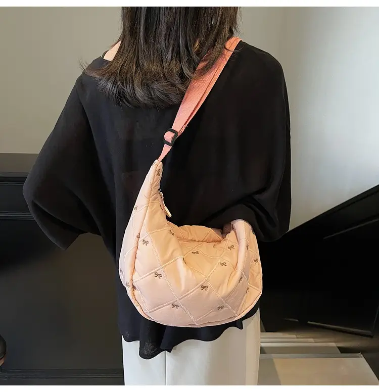 Autumn Winter Bow Cotton Padded Suit Bag for Women — feature 26