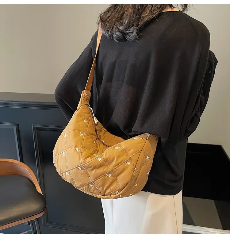 Autumn Winter Bow Cotton Padded Suit Bag for Women — feature 28
