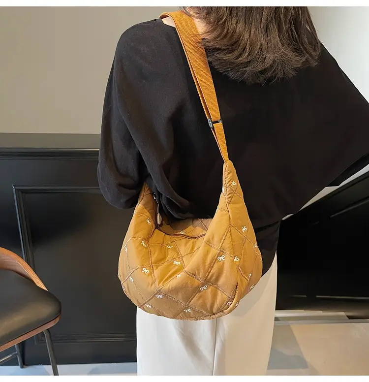 Autumn Winter Bow Cotton Padded Suit Bag for Women — feature 29