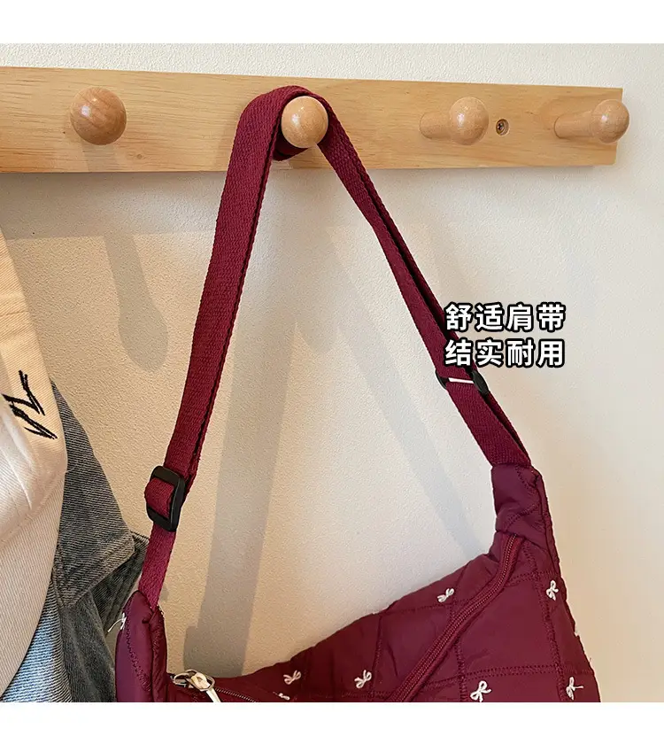 Autumn Winter Bow Cotton Padded Suit Bag for Women — feature 3