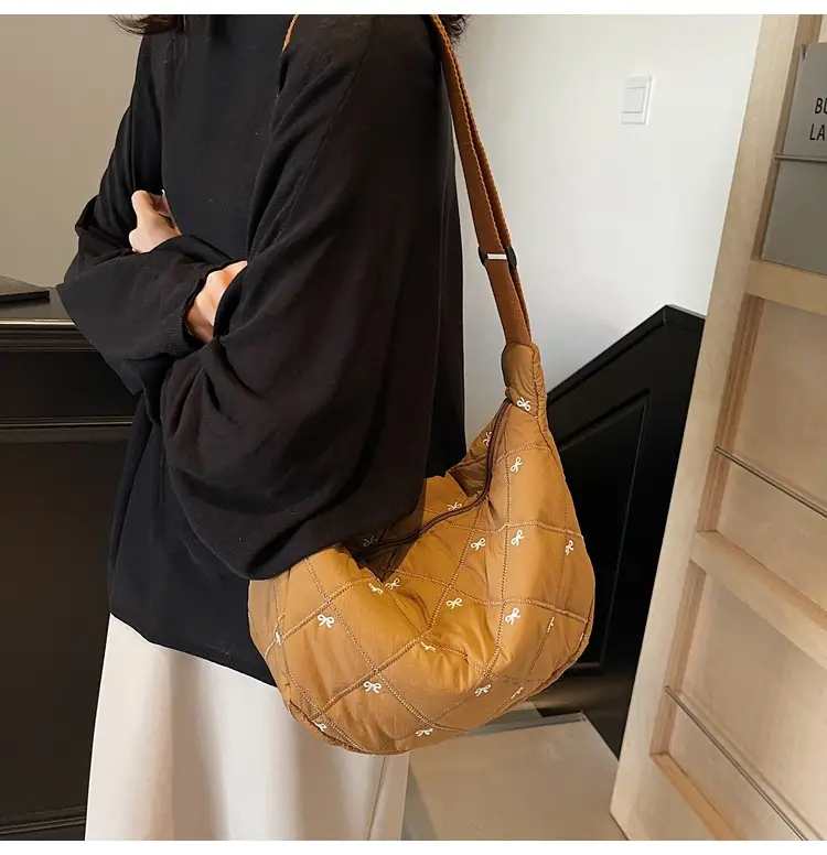 Autumn Winter Bow Cotton Padded Suit Bag for Women — feature 30
