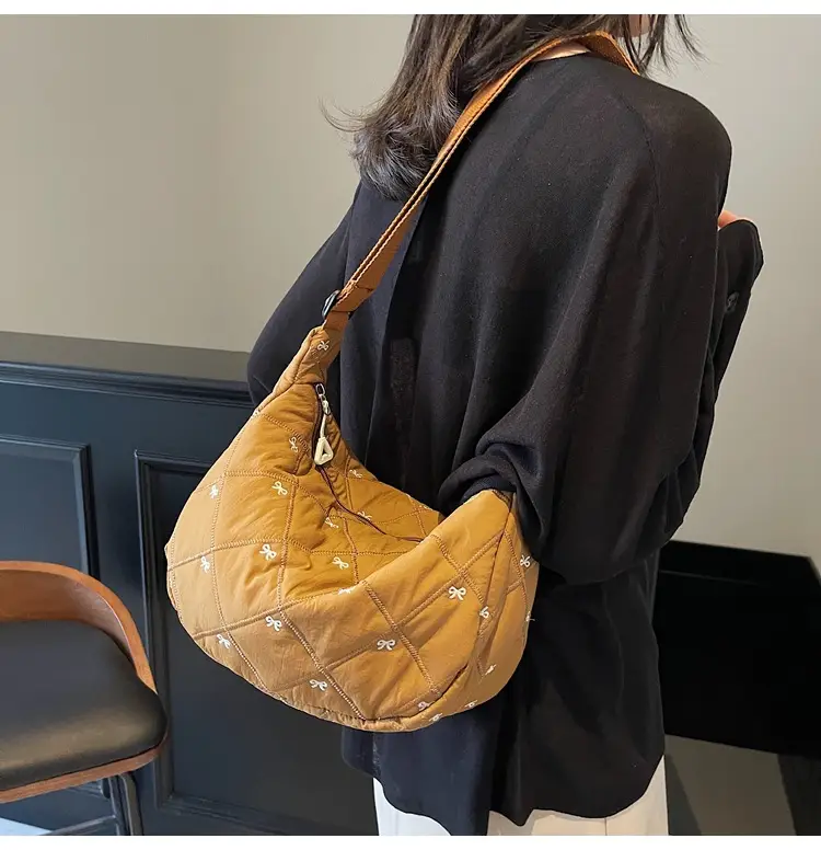 Autumn Winter Bow Cotton Padded Suit Bag for Women — feature 32