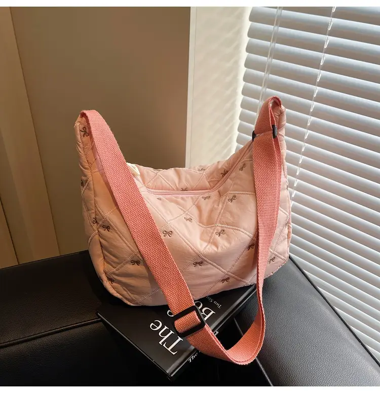 Autumn Winter Bow Cotton Padded Suit Bag for Women — feature 37