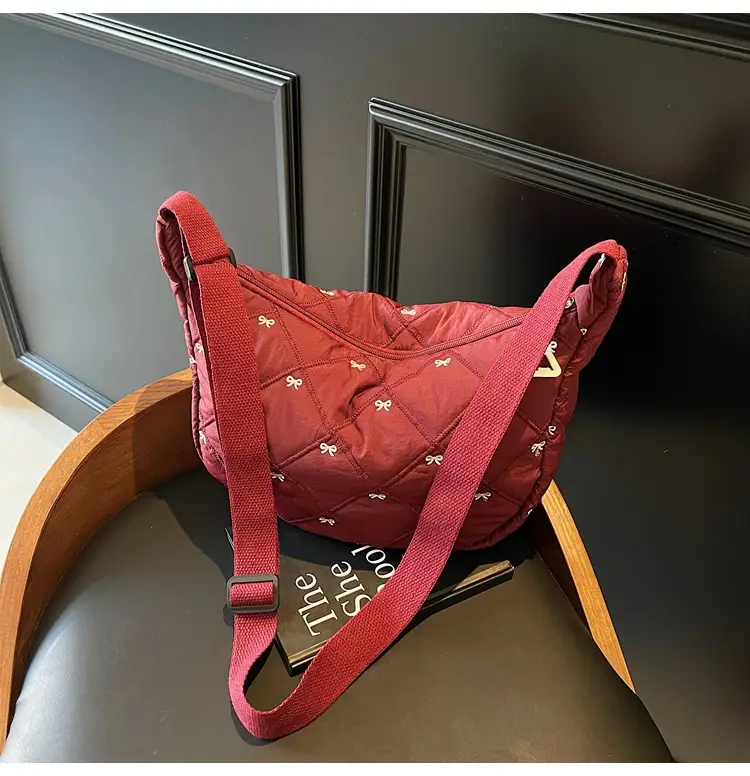 Autumn Winter Bow Cotton Padded Suit Bag for Women — feature 40