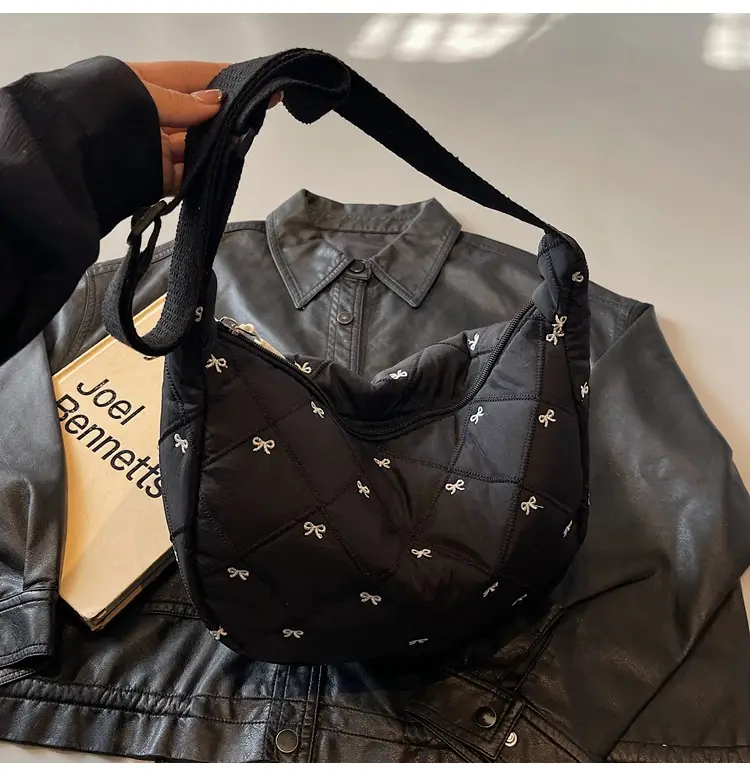 Autumn Winter Bow Cotton Padded Suit Bag for Women — feature 42