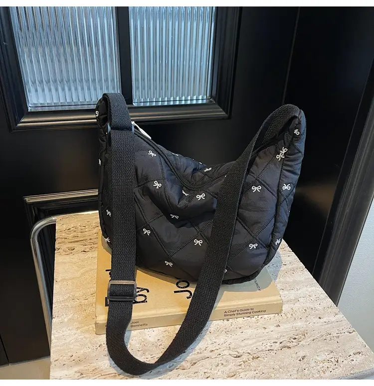 Autumn Winter Bow Cotton Padded Suit Bag for Women — feature 43