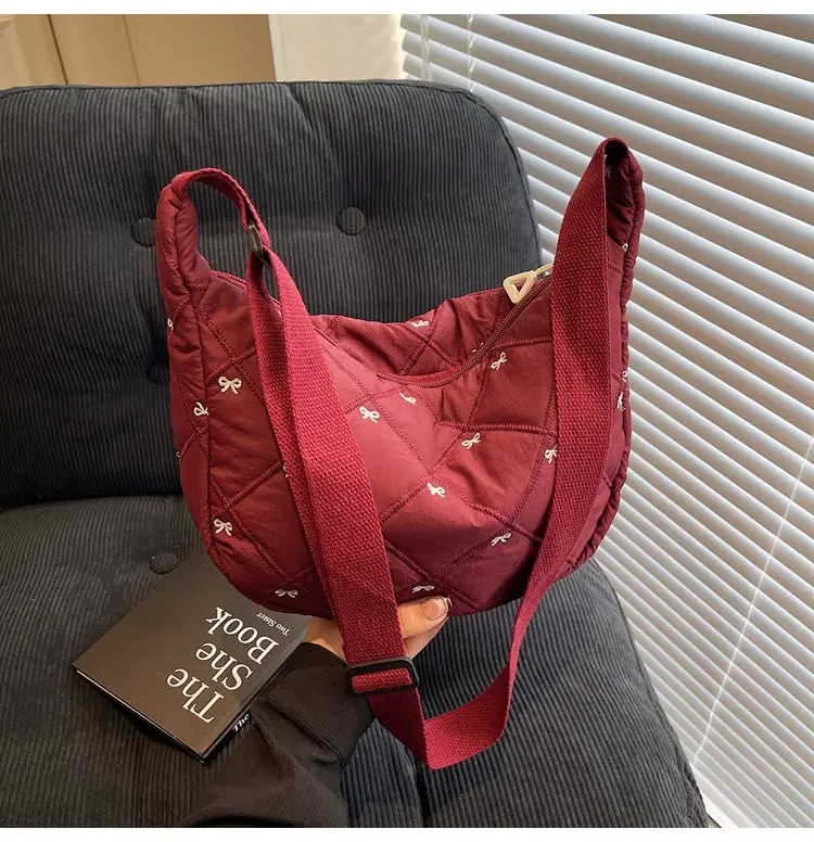 Autumn Winter Bow Cotton Padded Suit Bag for Women — feature 44