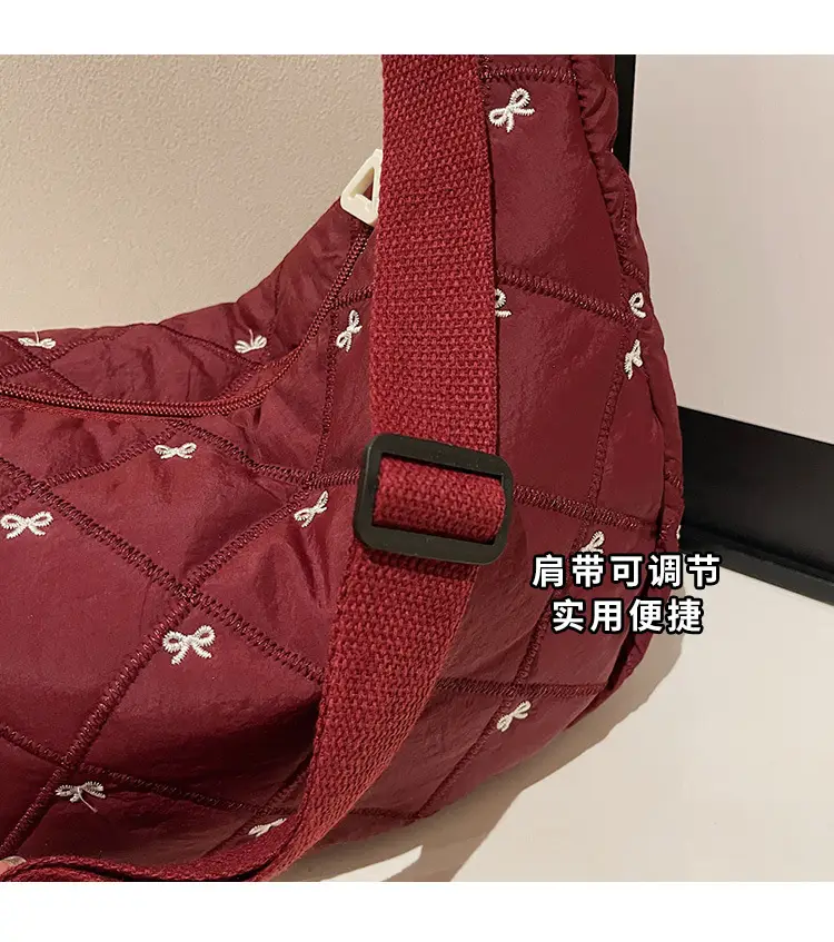Autumn Winter Bow Cotton Padded Suit Bag for Women — feature 5