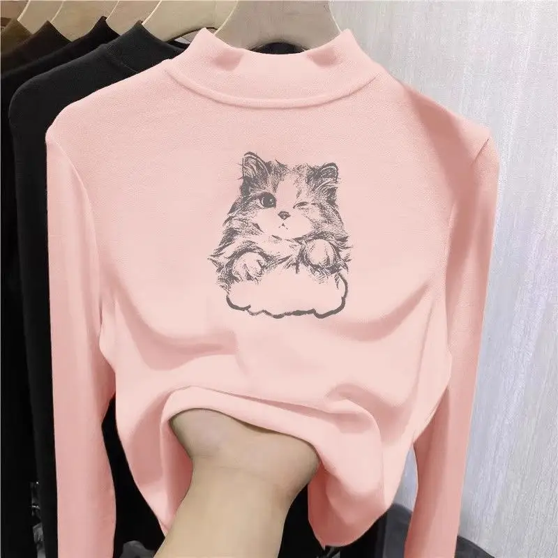 Derong Cat Print Long Sleeve Turtleneck for Girls Medium to XL - Image 7