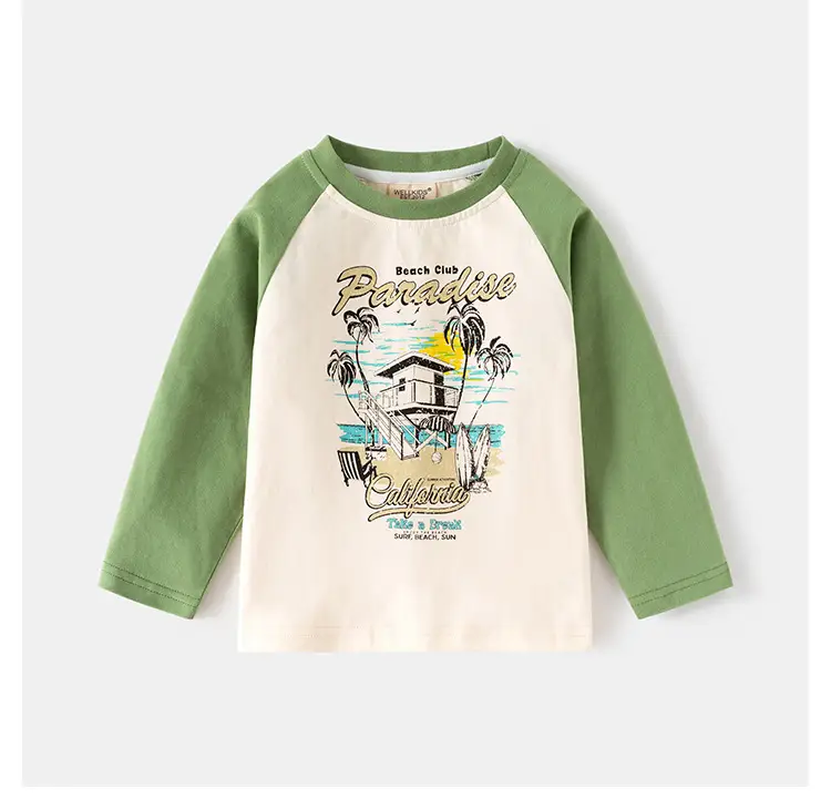 Speed Racing Boys Raglan Sleeve T-Shirt Brown Cream — feature 13