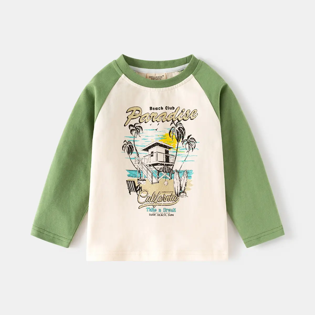 Speed Racing Boys Raglan Sleeve T-Shirt Brown Cream - Image 2