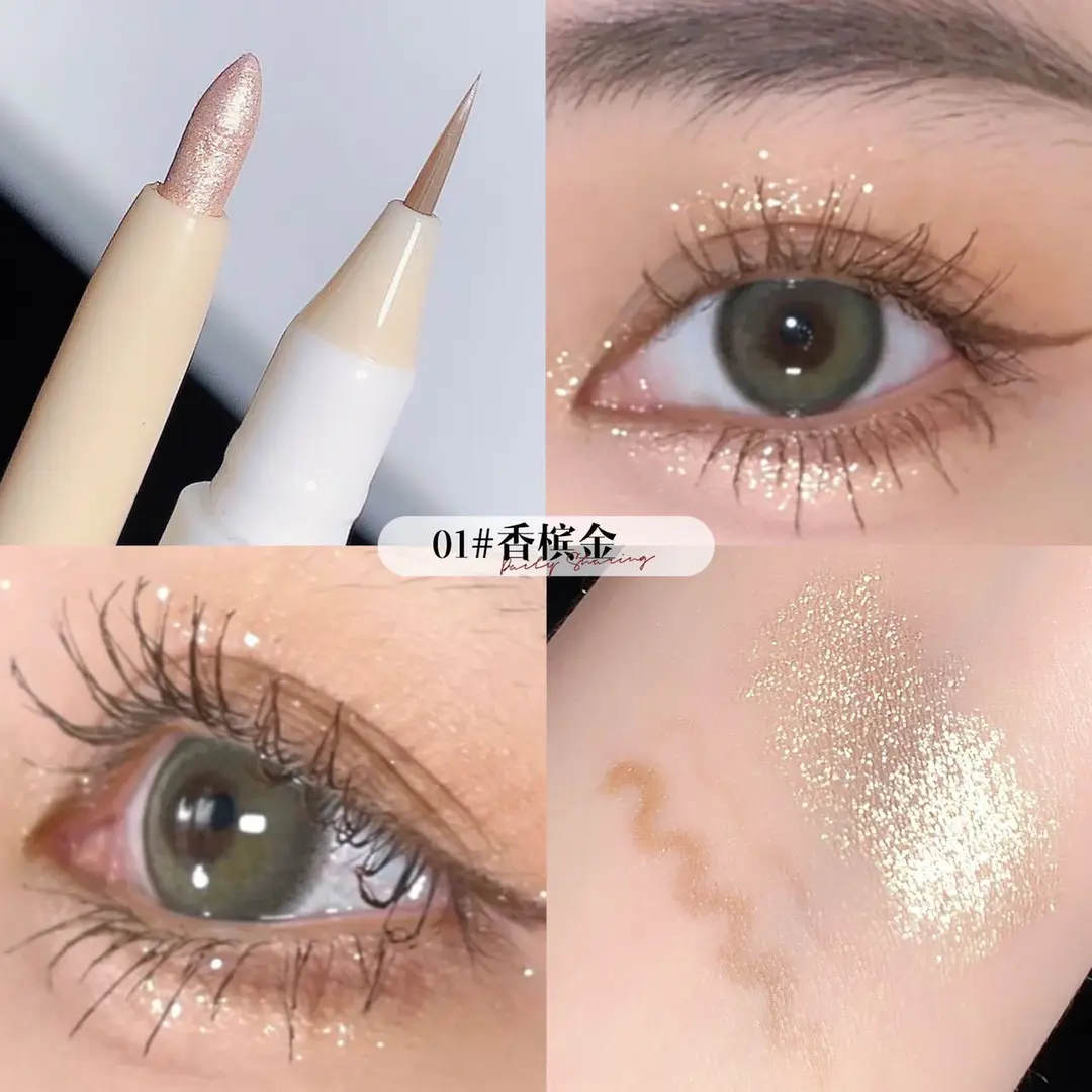 Makeup Sweet Mint Crystal Color Dual-Effect Double-Ended Eye Pencil for Brightening the Inner Corner of the Eye and Outlining the Lower Eyelid and Eyeliner Gel Pen — feature 10