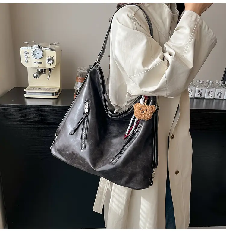 Vintage Brown Leather Shoulder Bag for Women — feature 13