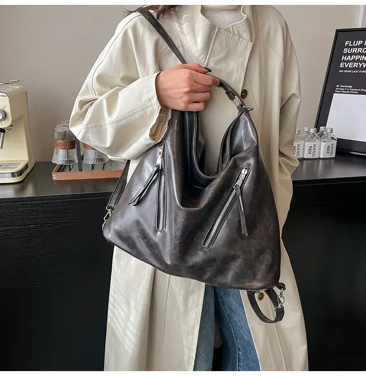 Vintage Brown Leather Shoulder Bag for Women — feature 16